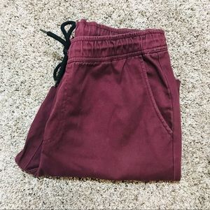 Forever 21 Burgundy Joggers with a Lace String